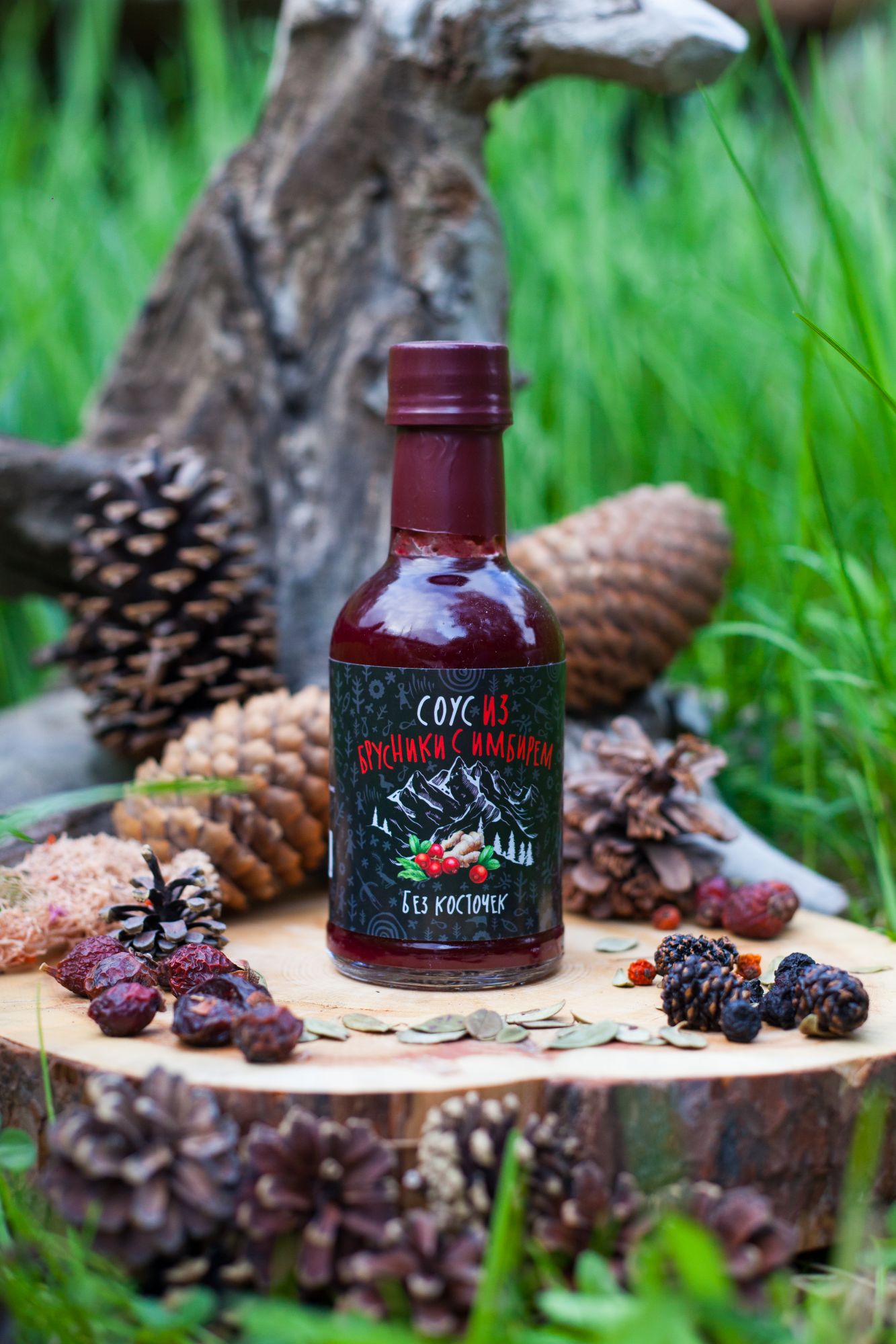 Соус из брусники с имбирём 200 мл.